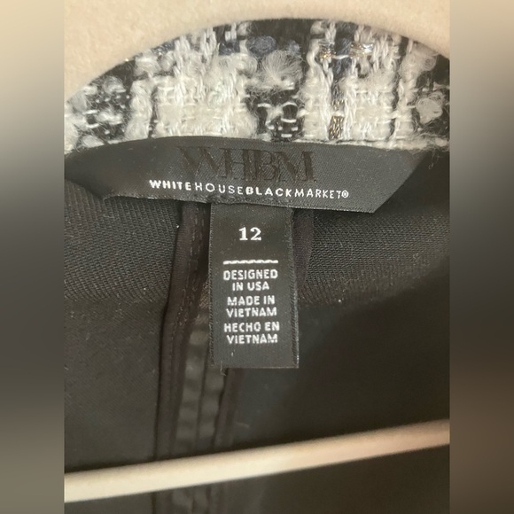 White House Black Market Tweed and Leather Blazer - Picture 3 of 4
